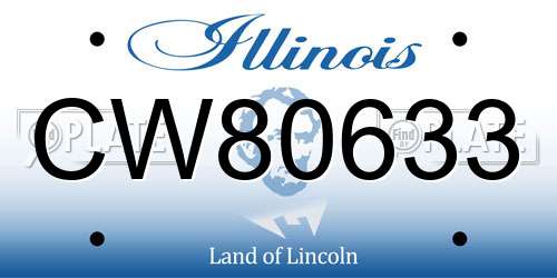 CW80633 Illinois License Plate