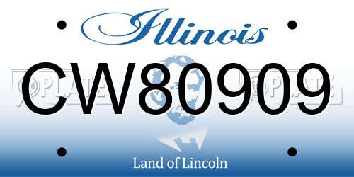 CW80909 Illinois License Plate