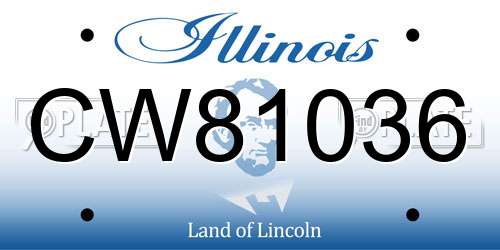 CW81036 Illinois License Plate