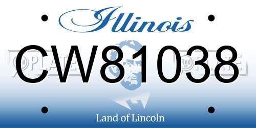CW81038 Illinois License Plate