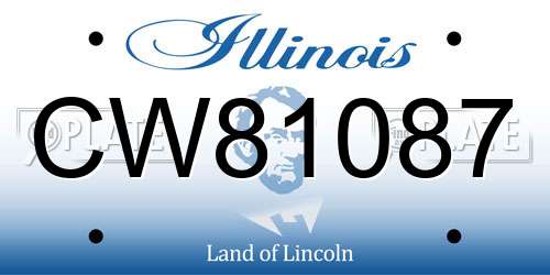 CW81087 Illinois License Plate