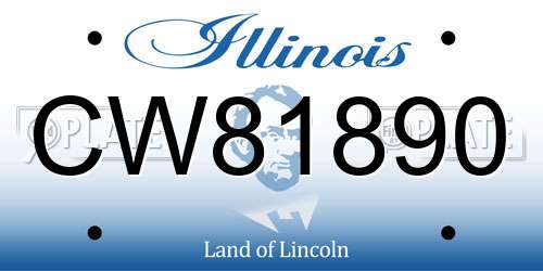CW81890 Illinois License Plate