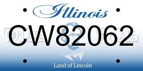 CW82062 Illinois License Plate