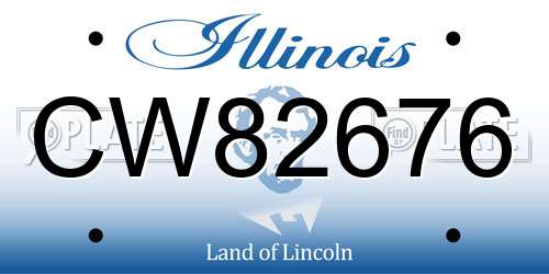 CW82676 Illinois License Plate