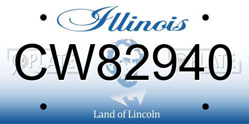 CW82940 Illinois License Plate