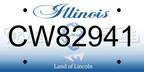 CW82941 Illinois License Plate