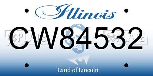 CW84532 Illinois License Plate