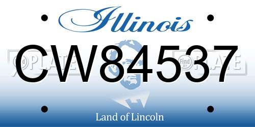 CW84537 Illinois License Plate