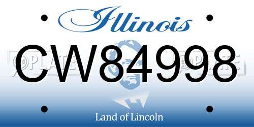 CW84998 Illinois License Plate