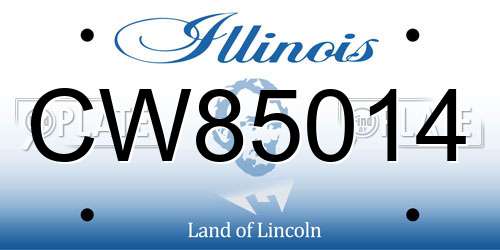 CW85014 Illinois License Plate