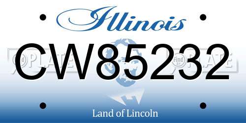 CW85232 Illinois License Plate