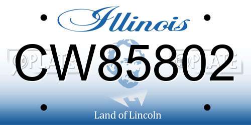 CW85802 Illinois License Plate