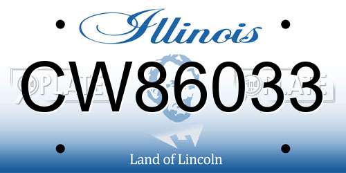 CW86033 Illinois License Plate