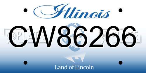 CW86266 Illinois License Plate