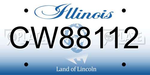 CW88112 Illinois License Plate