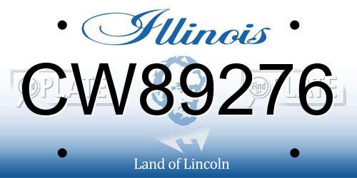 CW89276 Illinois License Plate