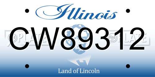 CW89312 Illinois License Plate