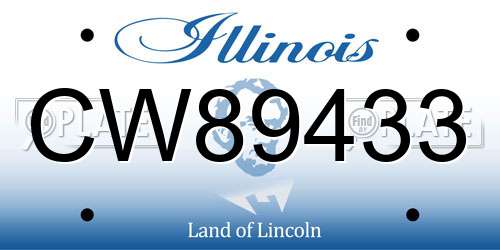 CW89433 Illinois License Plate