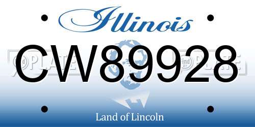CW89928 Illinois License Plate