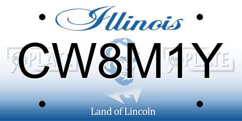 CW8M1Y Illinois License Plate