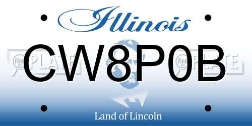 CW8P0B Illinois License Plate