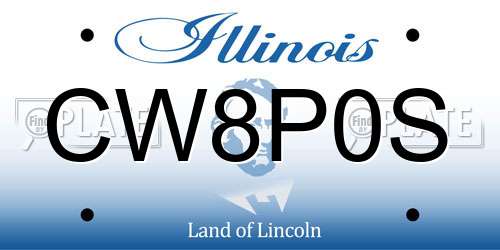 CW8P0S Illinois License Plate