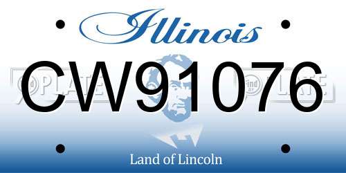 CW91076 Illinois License Plate