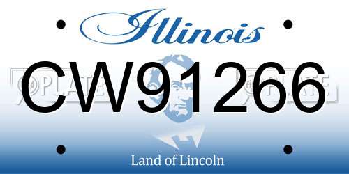 CW91266 Illinois License Plate
