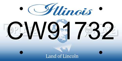 CW91732 Illinois License Plate