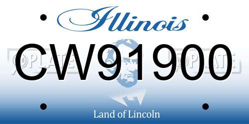 CW91900 Illinois License Plate