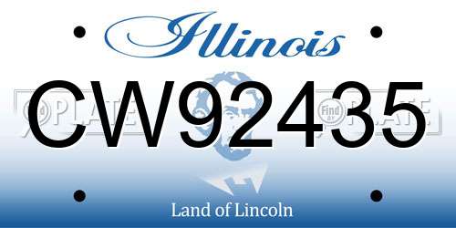 CW92435 Illinois License Plate