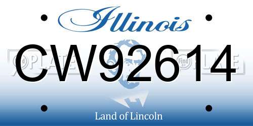 CW92614 Illinois License Plate