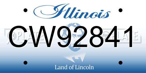 CW92841 Illinois License Plate