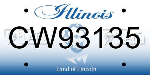 CW93135 Illinois License Plate