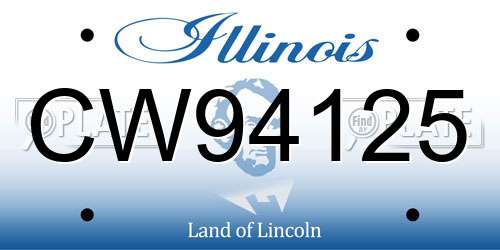 CW94125 Illinois License Plate