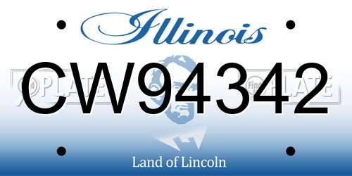 CW94342 Illinois License Plate