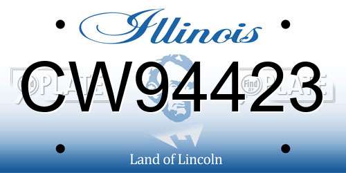 CW94423 Illinois License Plate