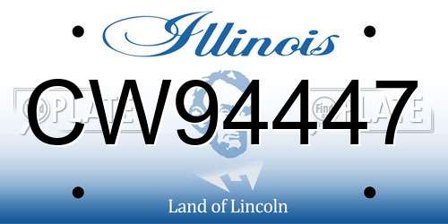 CW94447 Illinois License Plate