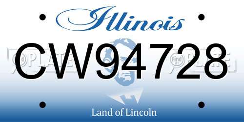 CW94728 Illinois License Plate