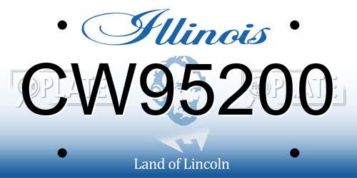 CW95200 Illinois License Plate