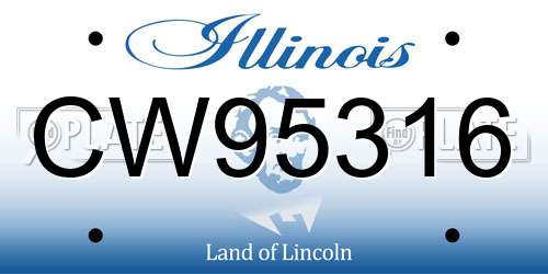 CW95316 Illinois License Plate