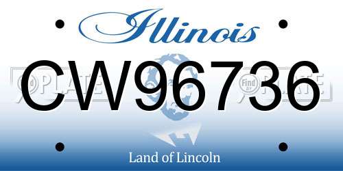 CW96736 Illinois License Plate