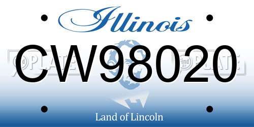 CW98020 Illinois License Plate