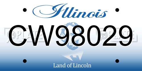 CW98029 Illinois License Plate