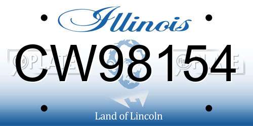 CW98154 Illinois License Plate