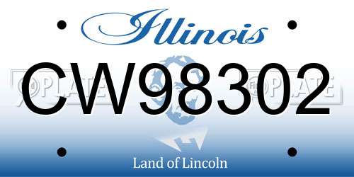 CW98302 Illinois License Plate