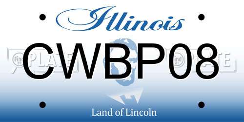 CWBP08 Illinois License Plate