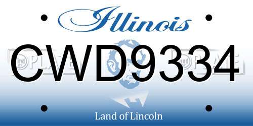 CWD9334 Illinois License Plate