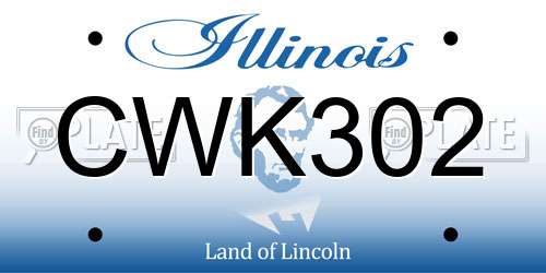 CWK302 Illinois License Plate