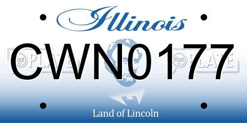 CWN0177 Illinois License Plate